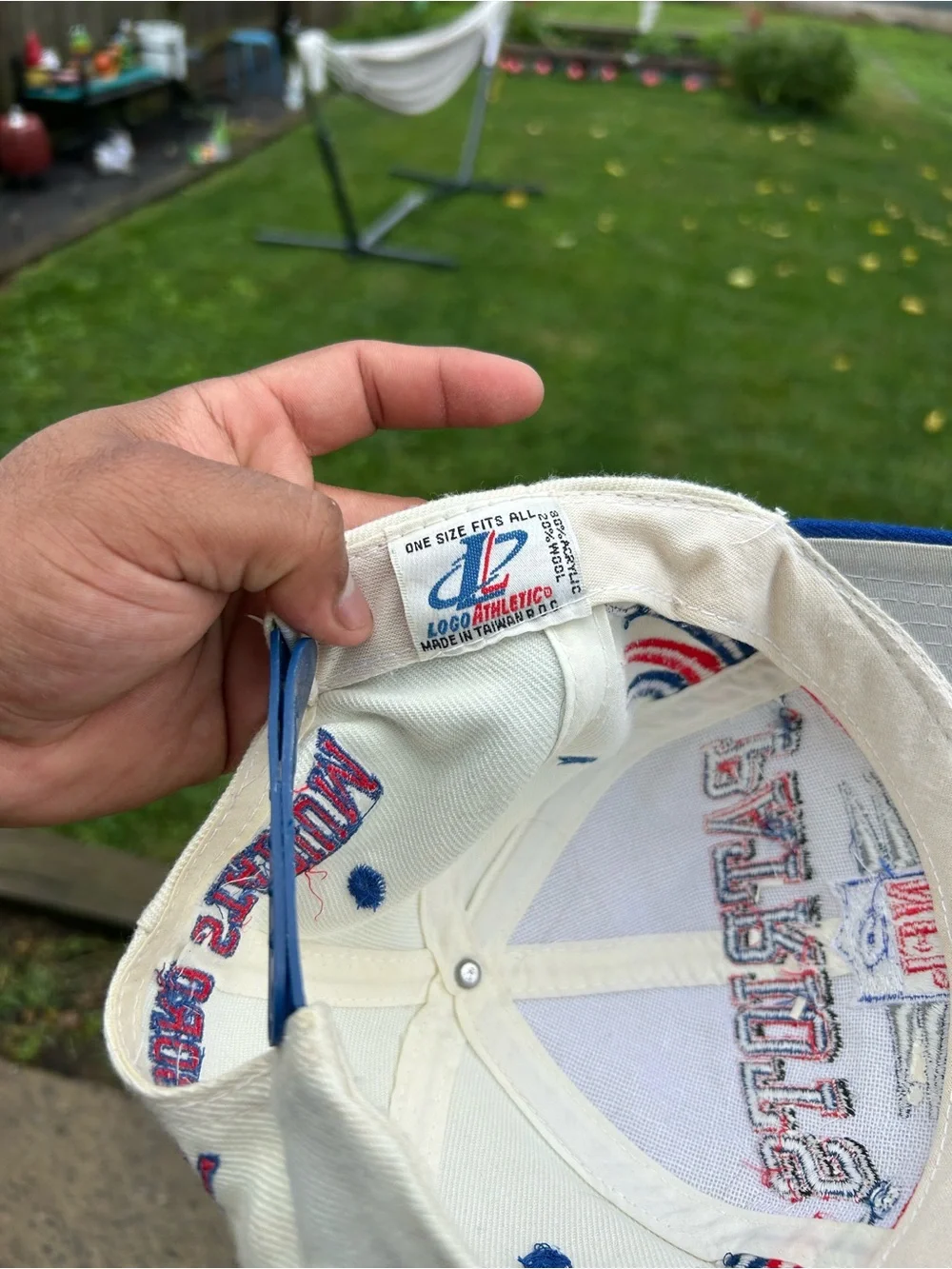 VTG New England Patriots Hat Logo 7 Athletic Foxboro Stadium Snapback 90s
